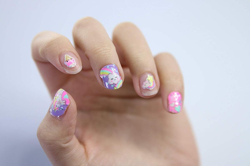 Hot Focus Unicorn Nail Kit â€“ Kids Nail Polish Set for Girls Ages 5 6 7-12 with 77+ Pieces, Spa Kit, Nail Art Decoration Set, Glow-in-the-dark, Stickers, and Water-Based Polish - Girls' Nail Kit. - Image 4